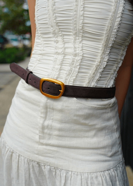 Ceinture en cuir suédé
