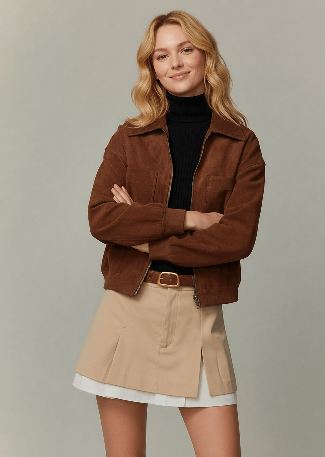Ceinture en cuir suédé