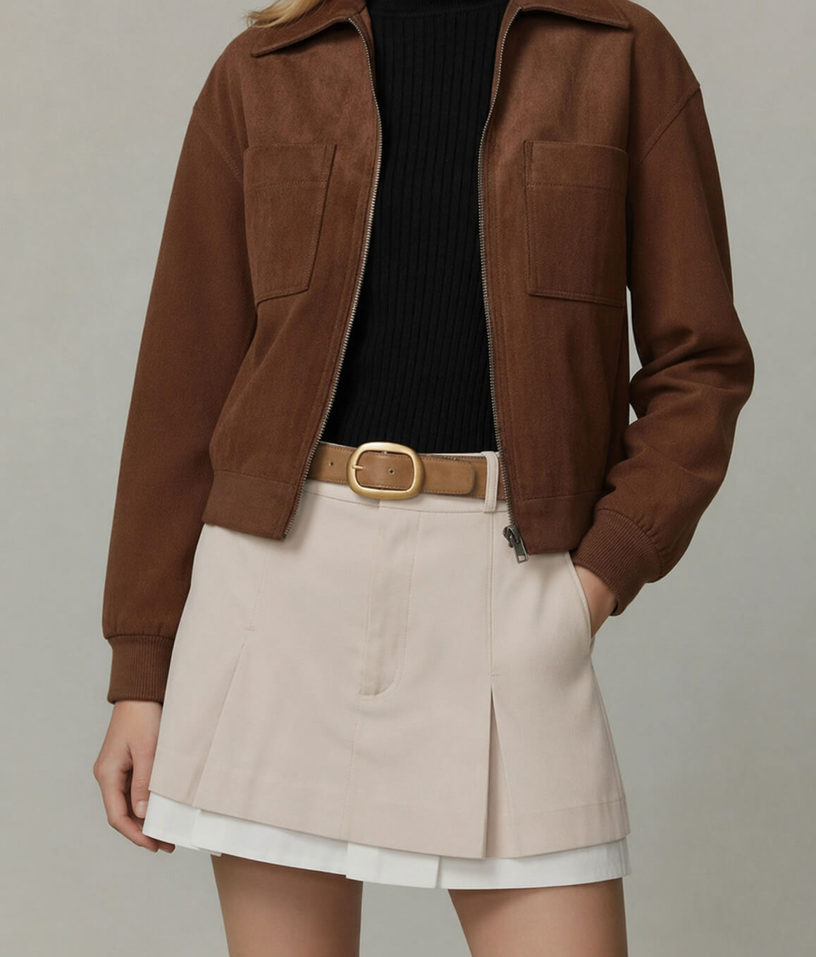 Ceinture en cuir suédé