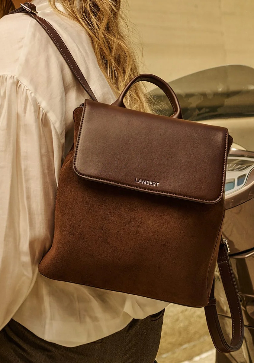 Sac à dos en cuir vegan et en suède LAMBERT